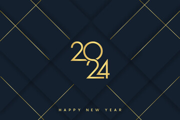 Happy new year 2024 background. Holiday greeting card design. Creative luxury background. Vector illustration.
