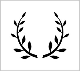 Fototapeta na wymiar Laurel wreath icon isolated. Eco clipart. Branch with leaf. Frame, border. Vector stock illustration. EPS 10