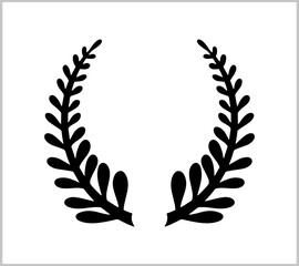 Laurel wreath icon isolated. Eco clipart. Branch with leaf. Frame, border. Vector stock illustration. EPS 10