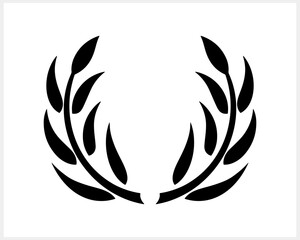 Laurel wreath icon isolated. Eco clipart. Branch with leaf. Frame, border. Vector stock illustration. EPS 10