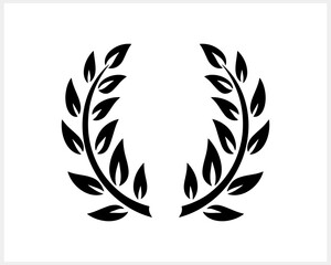 Wreath icon isolated. Eco clipart. Branch with leaf. Frame, border. Vector stock illustration. EPS 10