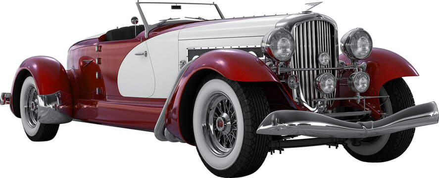 us car duesenberg sj speedster 1933 3d render arch viz cutout