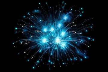 Obraz premium Coming in Happy New Year 2024 , background sparks on fireworks colorful in the night sky