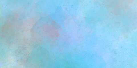 Abstract blue wall background with watercolor cloud and sky. blue sky and natural white cloud. pink cloud sky on art graphics, blue wall texture pattern background.	
