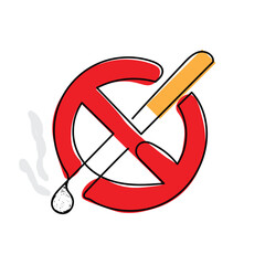 Line art concept vector of harmful effects of smoking. Smoking kills. 