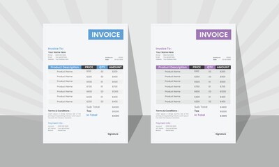 Modern invoice design template