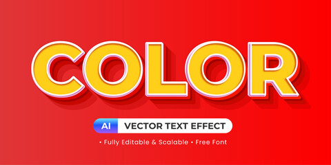 Editable font style Color Text effect with red background