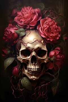 girl with skull makeup for the Day of the Dead in Mexico and Latin America, portrait, Halloween