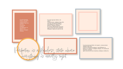 Naklejka premium Vector photo collage template moodboard pictures grids vector illustration 