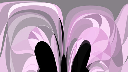 pale and dark pink curved hoops and loops