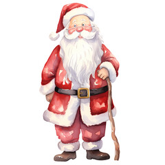 Watercolour Christmas Santa Claus Clipart Illustration