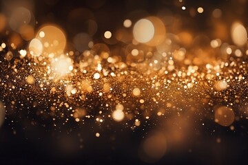 Spectacular Glitter: Black and Gold Sparkling Background