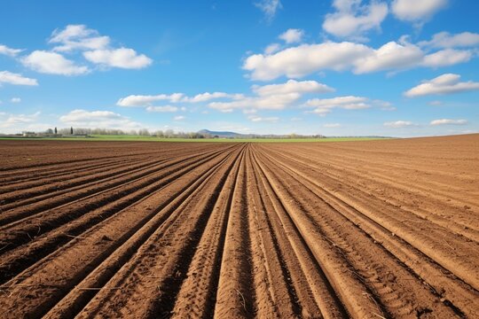 Spring Agriculture: Preparing Plowed Fields for Planting