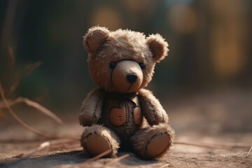 Cute toy bear. Generative AI