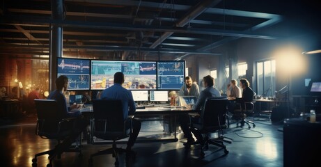 a scene where professionals are transitioning from traditional business methods to digital platforms