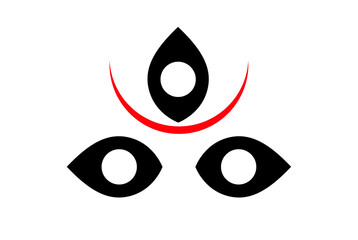 Three eyes of lord Durga vector icon.