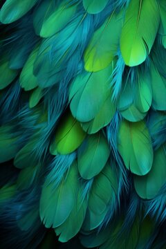 beautiful color feathers as a background, macro photo, nature series