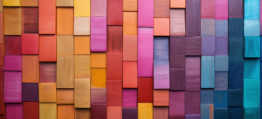 A Close-Up of a Colorful Painted Wood Wall
