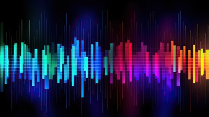 Colorful digital waves - technology backgroundabstract equalizer bar graph