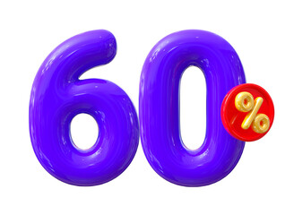 Promotion 60 Percent Purple Balloon Number 