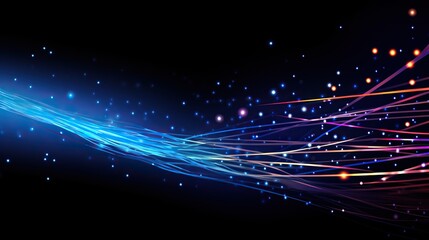 Fiber optic abstract digital background. Illustration of optical fiber with information flow. To use as a background,