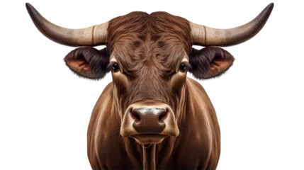 Foto op Canvas Toro on the floor. brown bull. Front view. Isolated on Transparent background. ©  Mohammad Xte