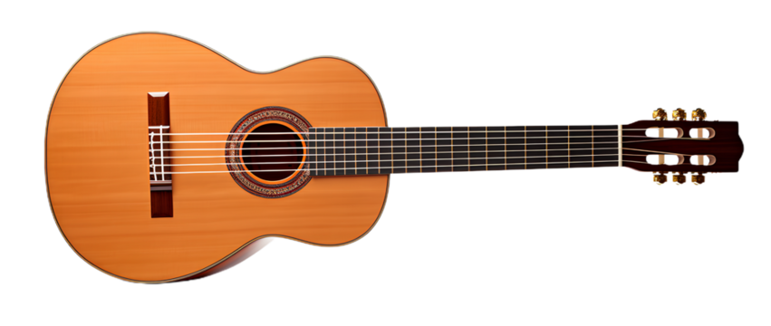 spanish acoustic guitar. Isolated on Transparent background. - Powered by Adobe