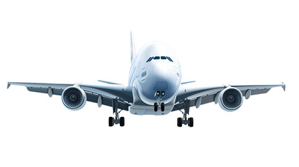 front view of airplane isolated on transparent background. generative ai. png format