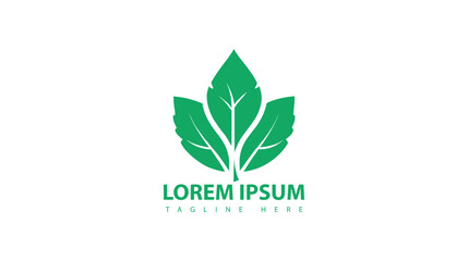 Green leaf logo nature element vector icon.