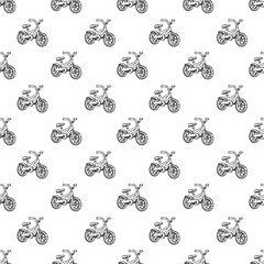 Beautiful seamless bicycle pattern design for decorating, backdrop, fabric, wallpaper and etc.