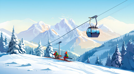 Fototapeta premium beautiful winter alpine landscape