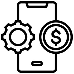 Financial Technology Outline Icon