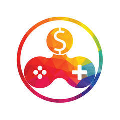 joystick money game online Creative logo design inspiration. Money Game Logo