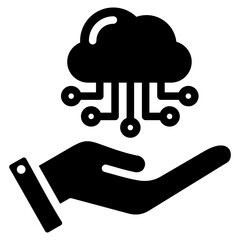 Cloud Service Glyph Icon