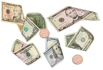 flying us money isolated