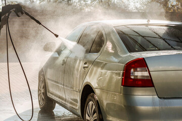 Car Cleaning Service. Car Washing with Water Pressure. Self-Service Car Wash.
