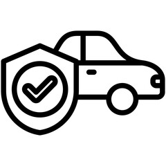 Car Insurance Outline Icon