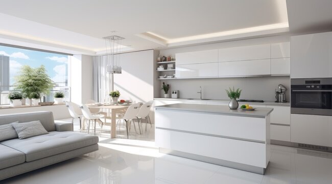 New kitchen in modern luxury home.