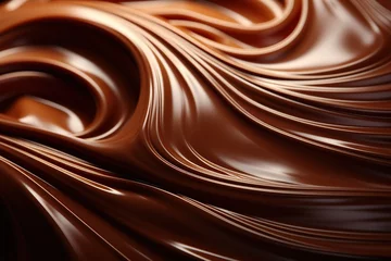 Poster Im Rahmen Melted milk chocolate texture © Vovmar