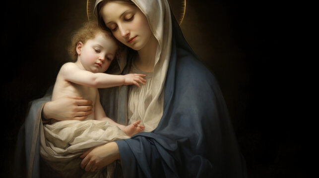 Blessed Virgin Mary with baby Jesus.