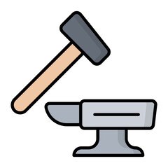 Mortar And Pestle Colored Outline Icon