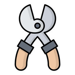 Mower Scissor Colored Outline Icon