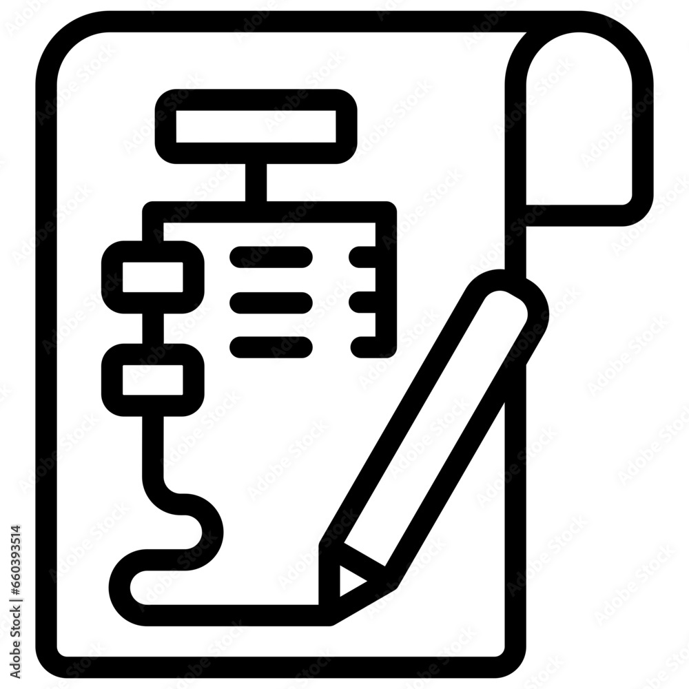 Poster writing flowchart outline icon