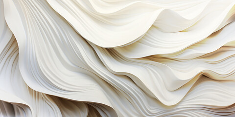 Obraz premium Abstract white, yellow and gray color background with wave pattern, 3D illustration.