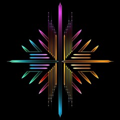 arrows vector graphics on a black background, symmetry, no details