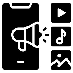 Social Media Marketing Glyph Icon