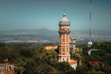 Tower Torre de les Aigues de Dos Rius on Tibidabo hill