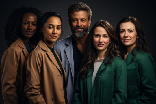 Group of diverse healthcare professionals in a team huddle, Generative AI