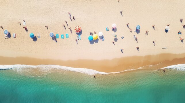 The beach is full of visitors, AI generated Image