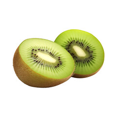 Fototapeta premium kiwi fruit and slice isolated on white